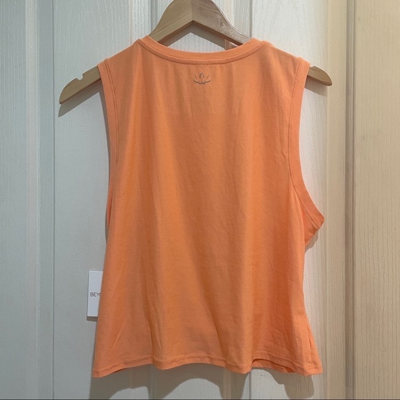 NWT Anthropologie Beyond Yoga Twist Front Muscle Tank Top Sunset Peach large new - Picture 7 of 7